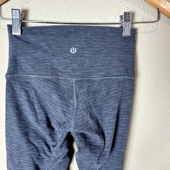 LULULEMON Grey Heathered Crop Leggings - size 4 - Picture 2 of 6
